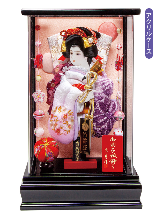 ケース入羽子板飾り